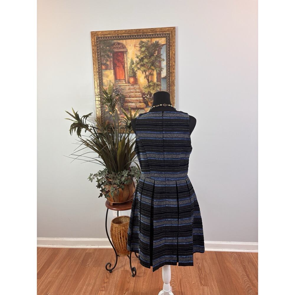 Forever 21 Women Skirt Dress M Sleeveless Pleated Striped Zipper Back Coquette - Picture 4 of 10